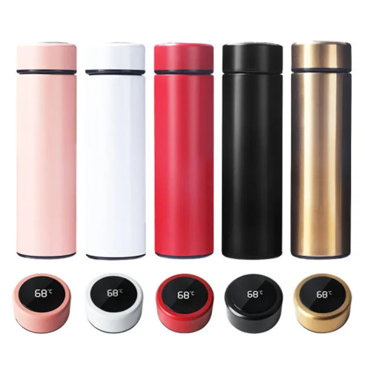 Temperature Display Vacuum Insulated Water Bottle Thermo Flask Made of Premium Stainless Steel Coffee Cup